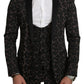 Suit Black Floral 3 Piece Slim Tuxedo