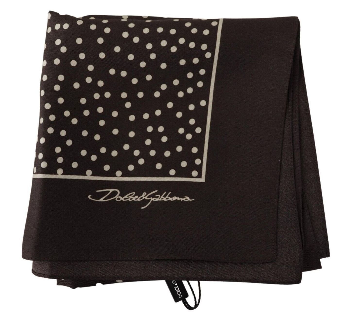 Brown Polka Dot Square Handkerchief Scarf