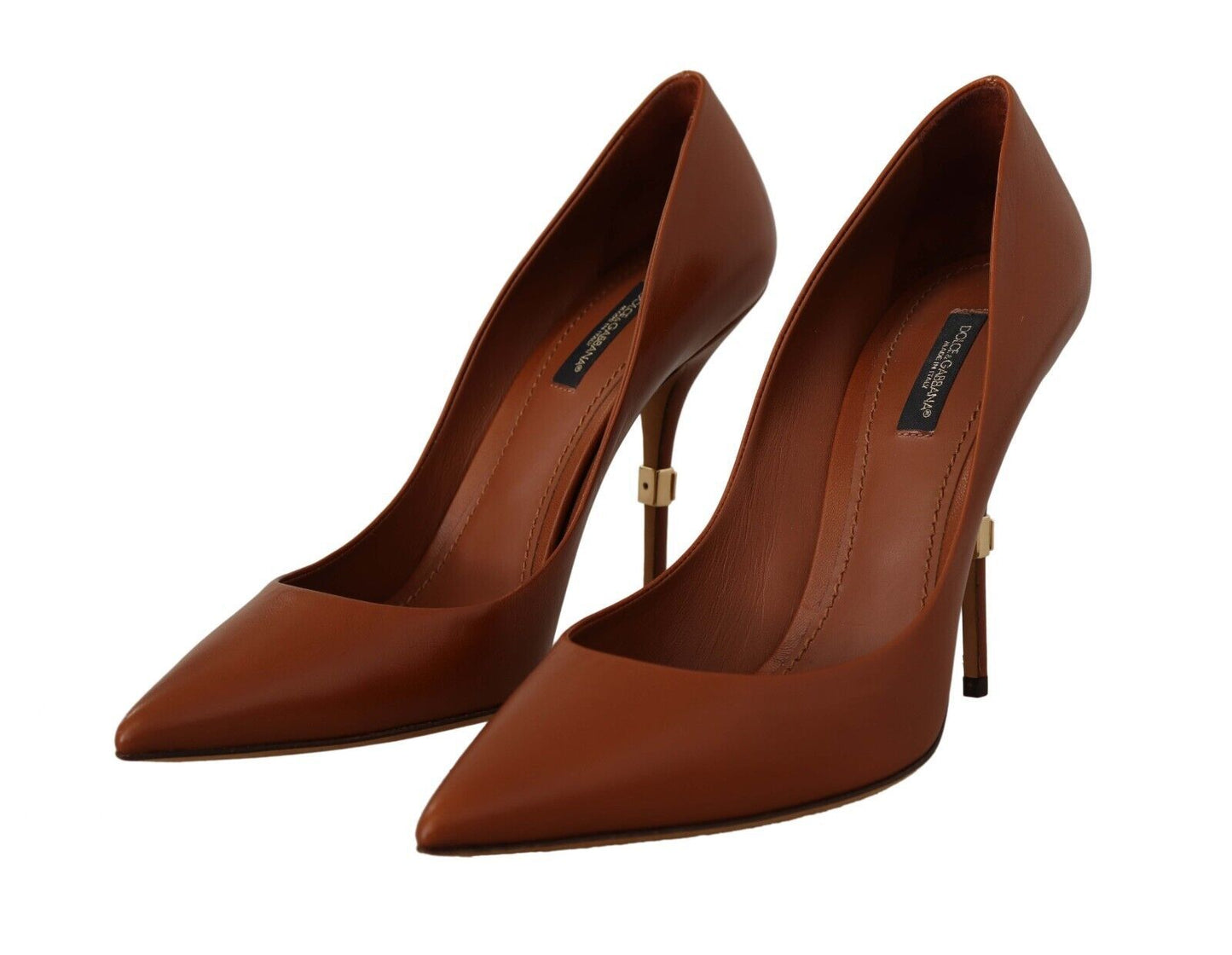 Elegant Leather Pumps in Rich Brown Hue