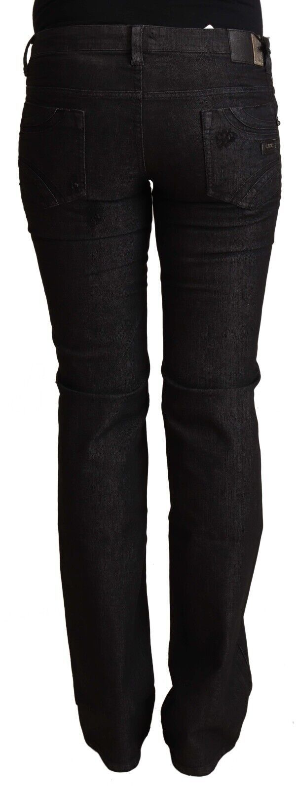 Black Cotton Low Waist Skinny Jeans