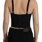 Black Patchwork Sicily Blouse Corset Cropped Top
