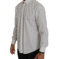 Elegant White Dotted Martini Dress Shirt