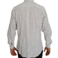 Elegant White Dotted Martini Dress Shirt