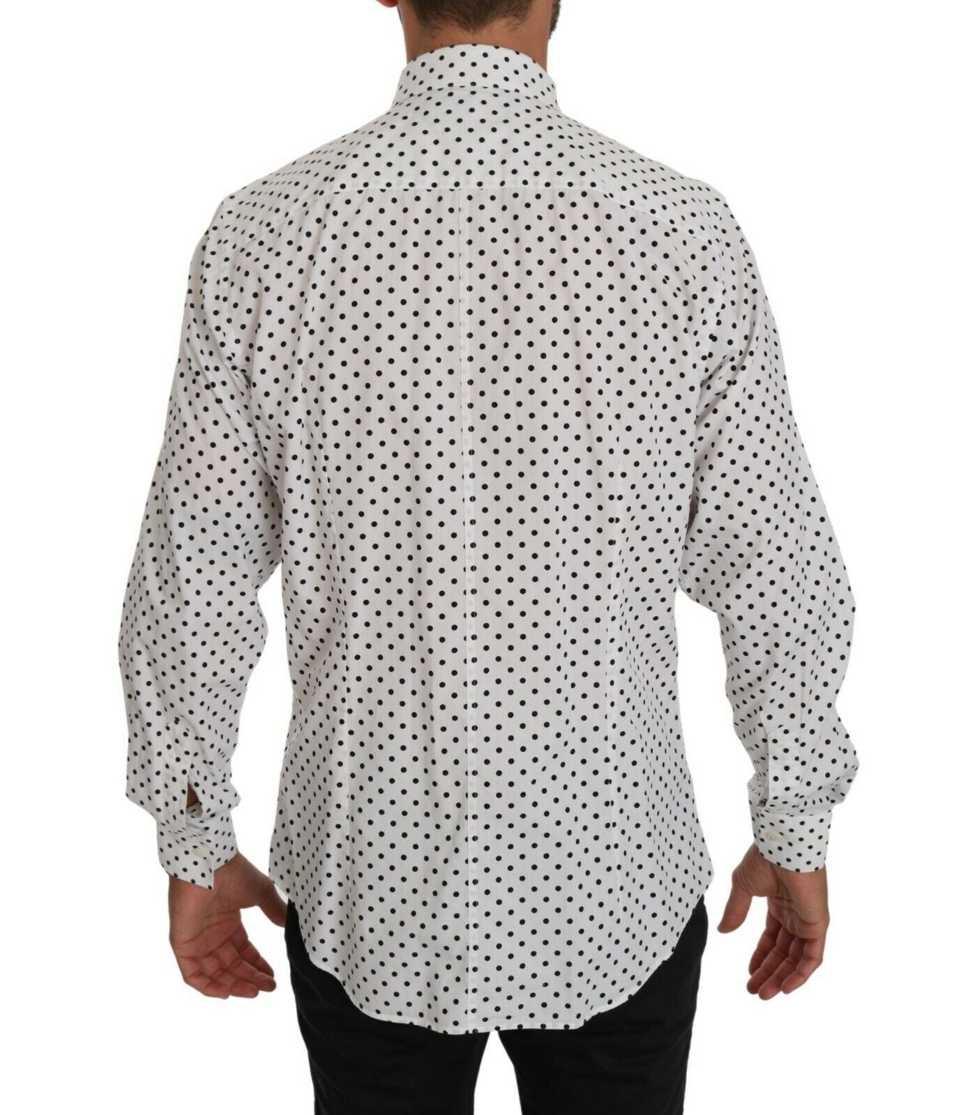 Elegant White Dotted Martini Dress Shirt