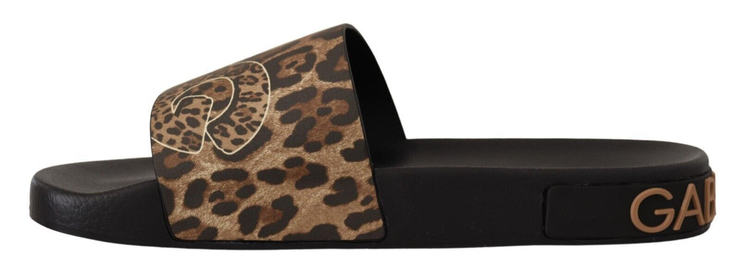 Elegant Leopard Print Flat Sandals