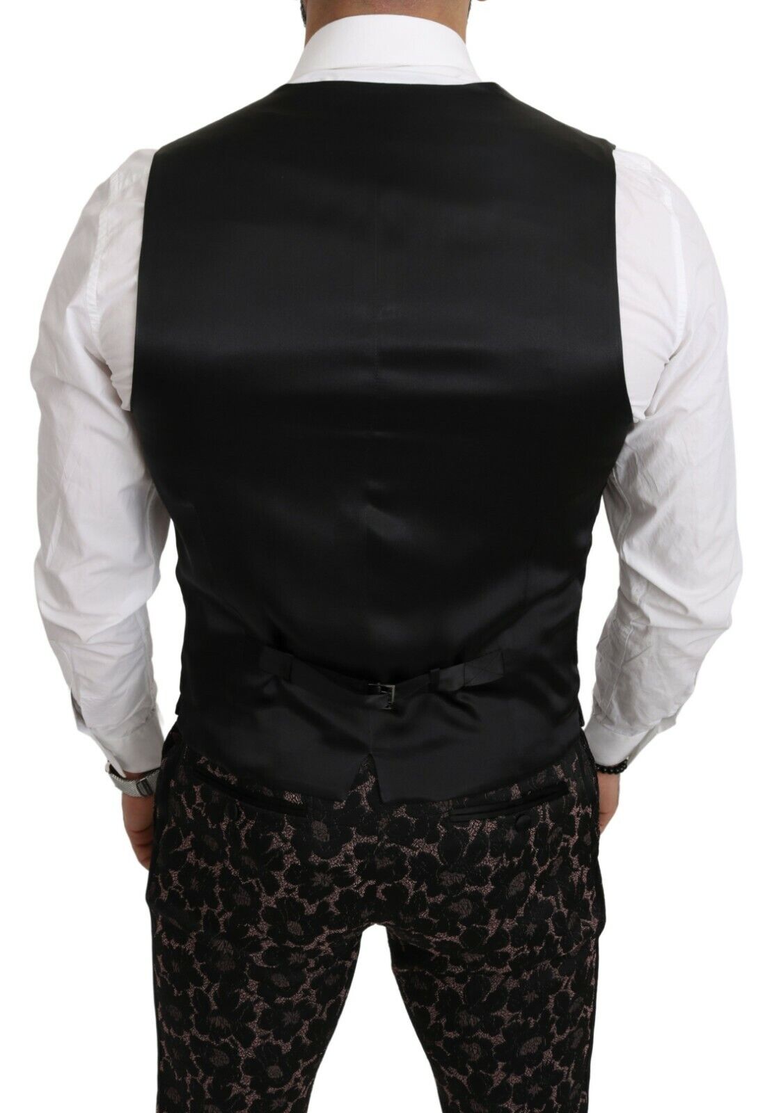 Suit Black Floral 3 Piece Slim Tuxedo