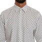 Elegant White Dotted Martini Dress Shirt