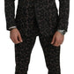 Suit Black Floral 3 Piece Slim Tuxedo