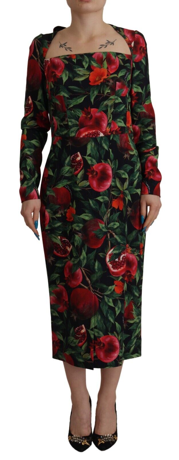 Floral Sheath Midi Elegance Dress