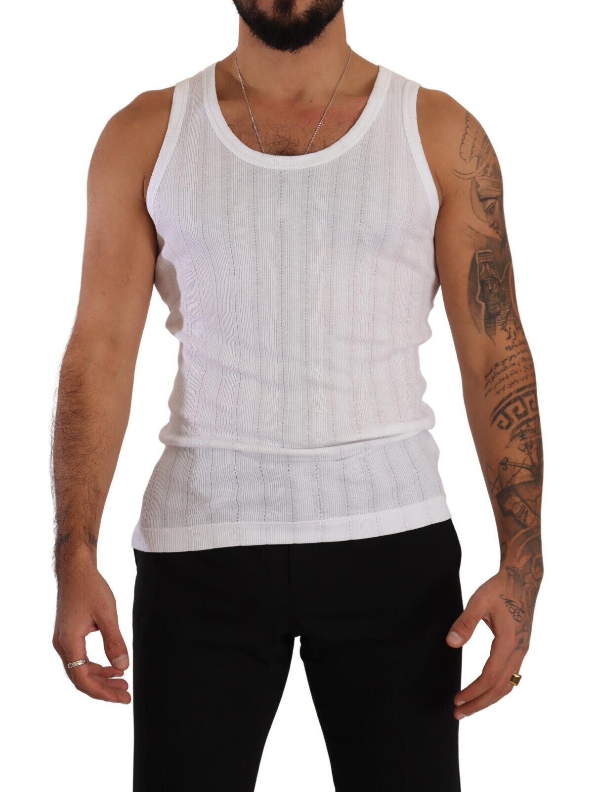 Chic White Modal-Cotton Tank Top Tee