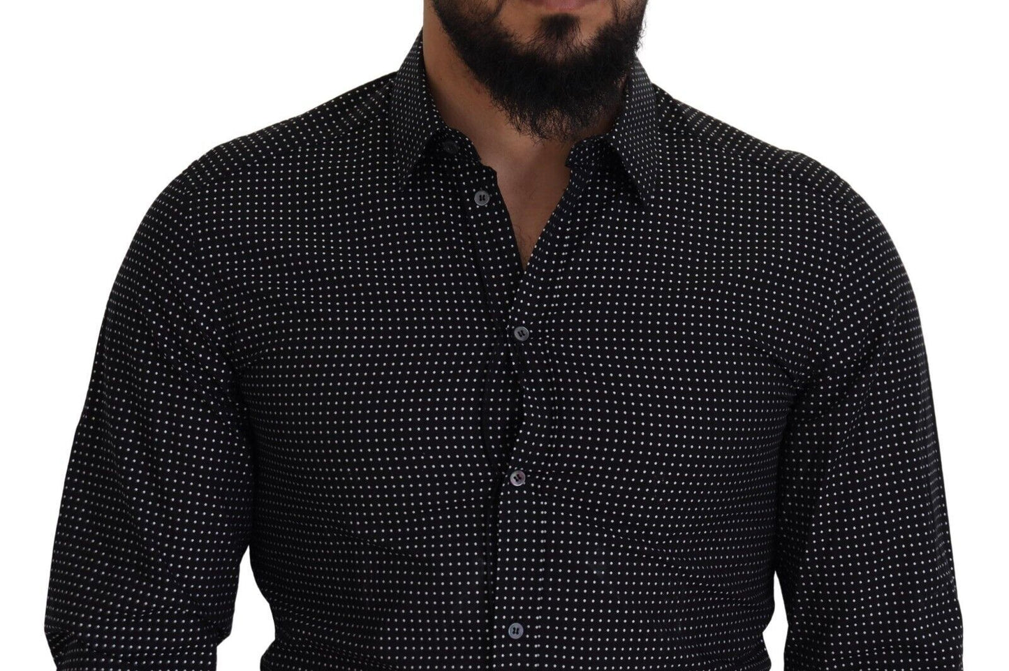 Elegant Polka Dot Cotton Dress Shirt