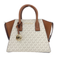 Avril Vanilla Signature PVC Leather Small Zip Satchel Handbag Purse