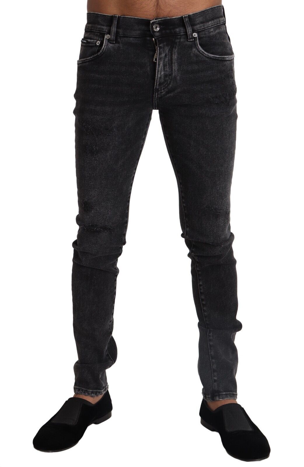 Elegant Slim Fit Black Denim Jeans