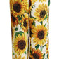 White Sunflower Print Mid Waist Wide Leg Pants