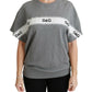 Gray Cotton Sequined Pullover Top Sweater