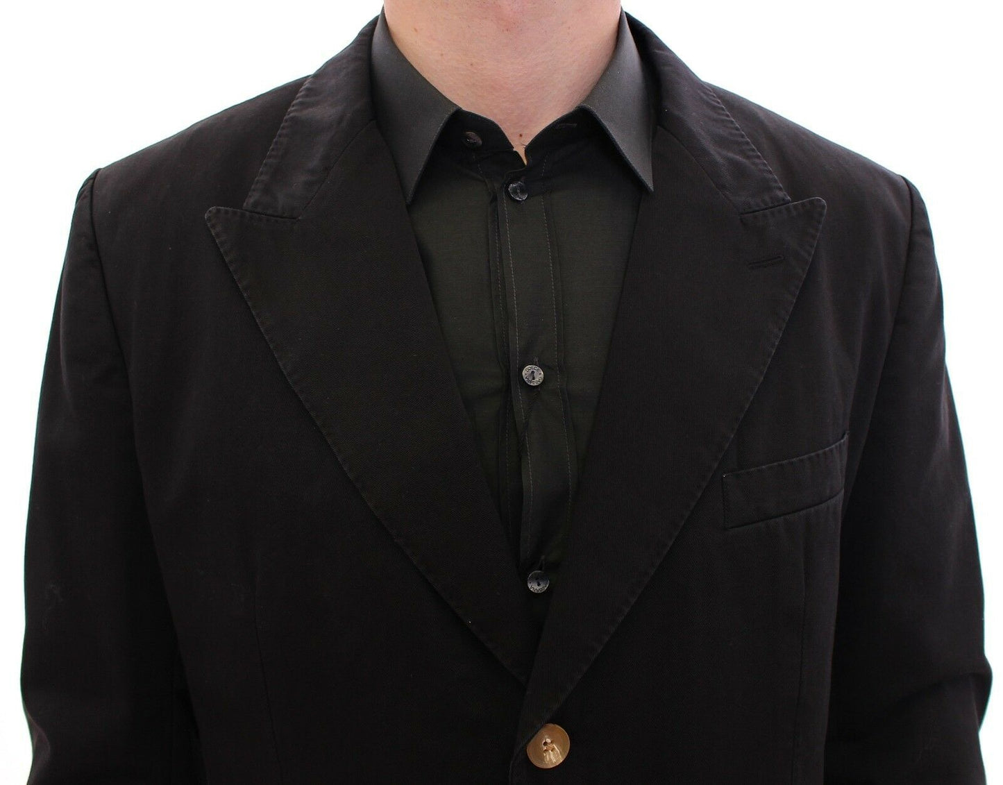 Elegant Black Cotton Blazer Jacket