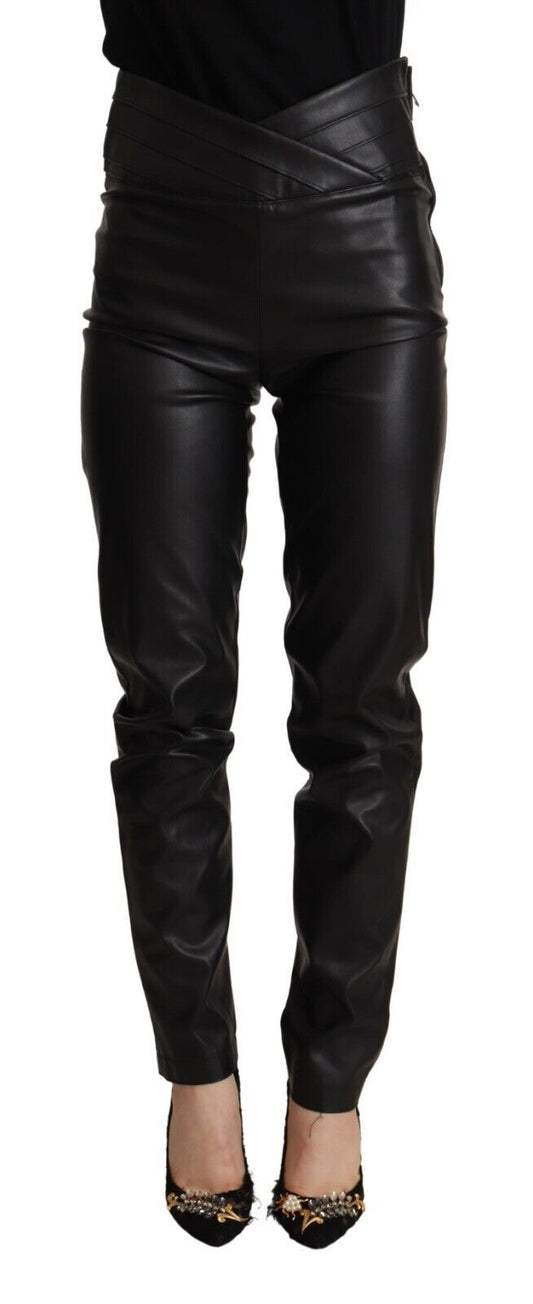 Sleek High Waist Skinny Leather Pants