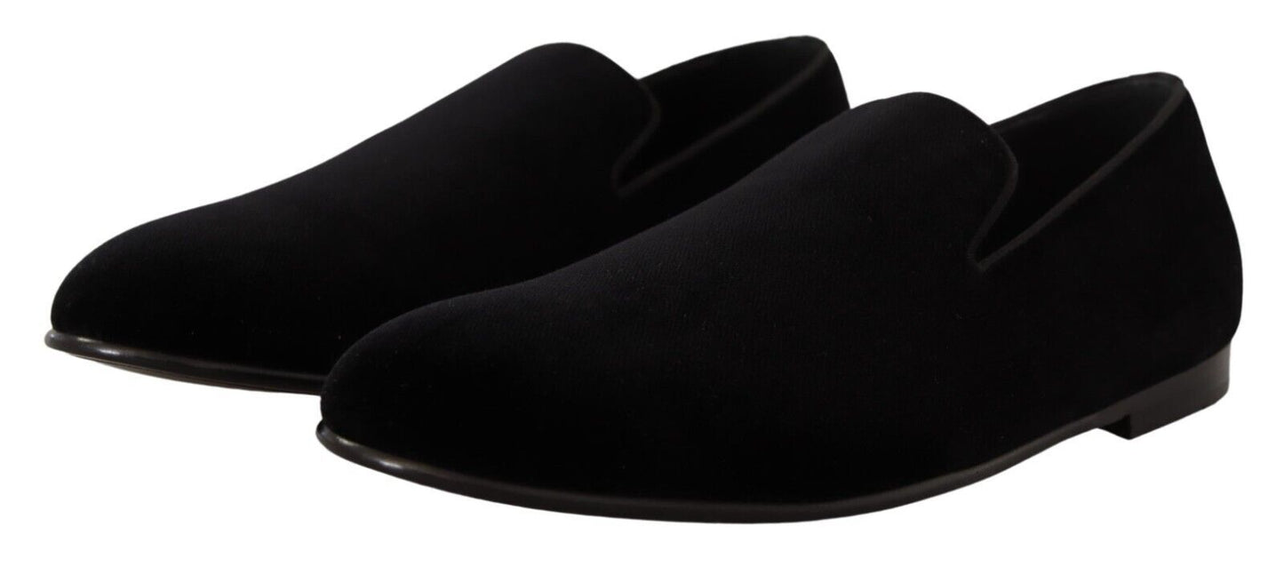 Elegant Black Velvet Loafers