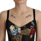 Black Patchwork Sicily Blouse Corset Cropped Top