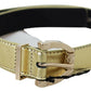 Elegant Gold-Tone Braided Leather Belt
