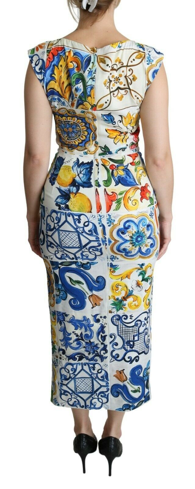 Mediterranean Majolica Maxi Sheath Dress