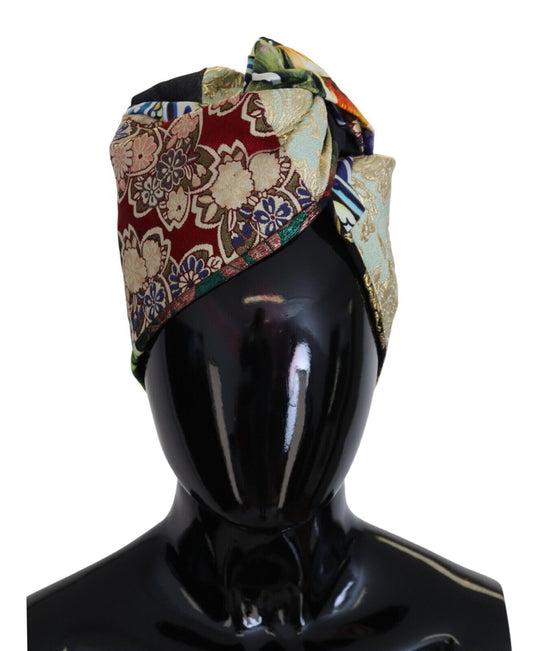 Multicolor Cotton-Blend Turban Hat