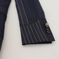 Navy Blue Double Breasted Slim Fit Blazer