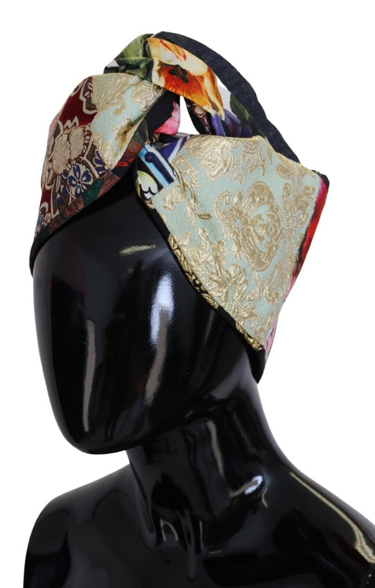 Multicolor Cotton-Blend Turban Hat