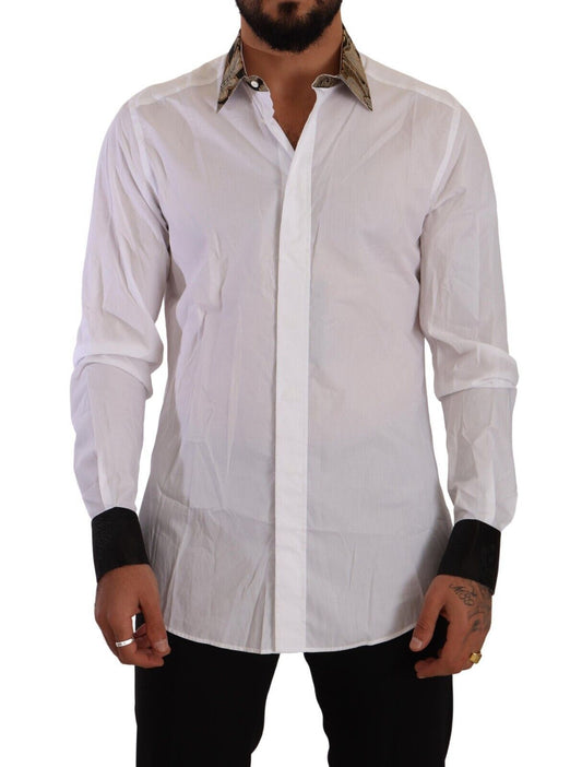 Elegant Gold Cotton Dress Shirt