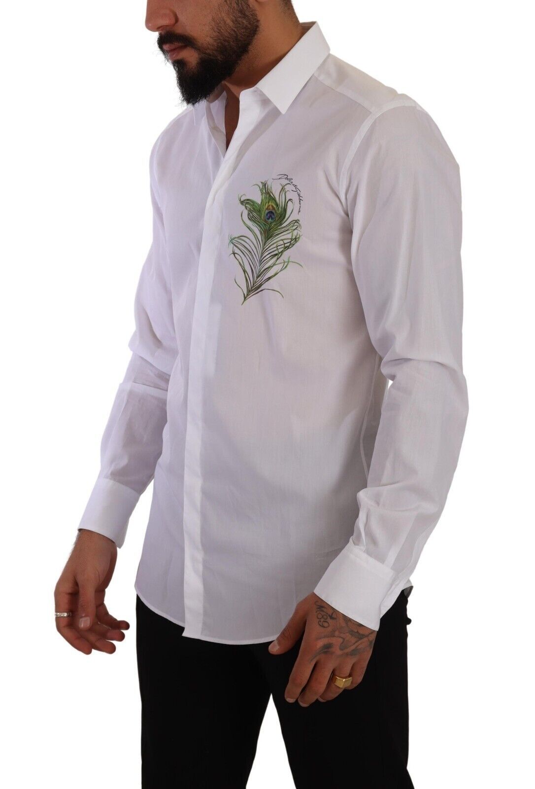 Elegant White Cotton Dress Shirt