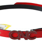 Red Black Reversible Leather Logo Buckle Belt