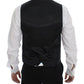 Gray Wool Silk Dress Vest Gilet Weste