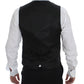 Black Wool Silk Dress Vest Gilet Weste