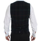 Black Cotton Single Breasted Vest Gilet