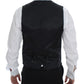 Gray Striped Wool Single Breasted Vest