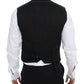 Black Cotton Blend Dress Vest Gilet