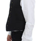 Black Cotton Blend Dress Vest Gilet