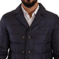 Blue Silk Goat Coat Blouson Winter Jacket