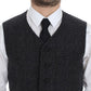Gray Wool Blend Vest Gilet Weste