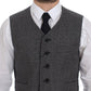 Gray Cotton Blend Logo Vest Gilet Weste