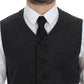 Gray Wool Blend Logo Vest Gilet Weste