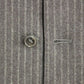 Gray Striped Wool Single Breasted Vest