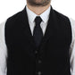 Black Manchester Single Breasted Vest