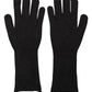 Black Cashmere Silk Hands Mitten Mens Gloves