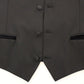Black Wool Silk Stretch Dress Vest Blazer