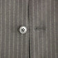 Black Striped Wool Single Breasted Vest