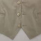 Beige Cotton Stretch Dress Vest Blazer