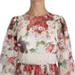 Multicolor Floral Silk Maxi A-Line Shift Dress