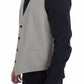 Beige Cotton Silk Blend Dress Vest Blazer