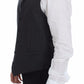 Gray Striped Wool Logo Vest Gilet Weste